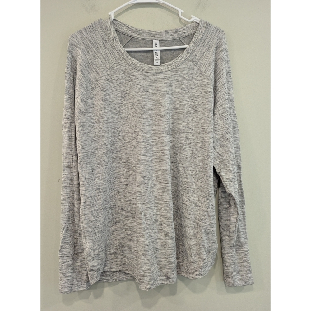 Athleta Mindset Long Sleeve Sweatshirt In Marl Grey Heather Size XL